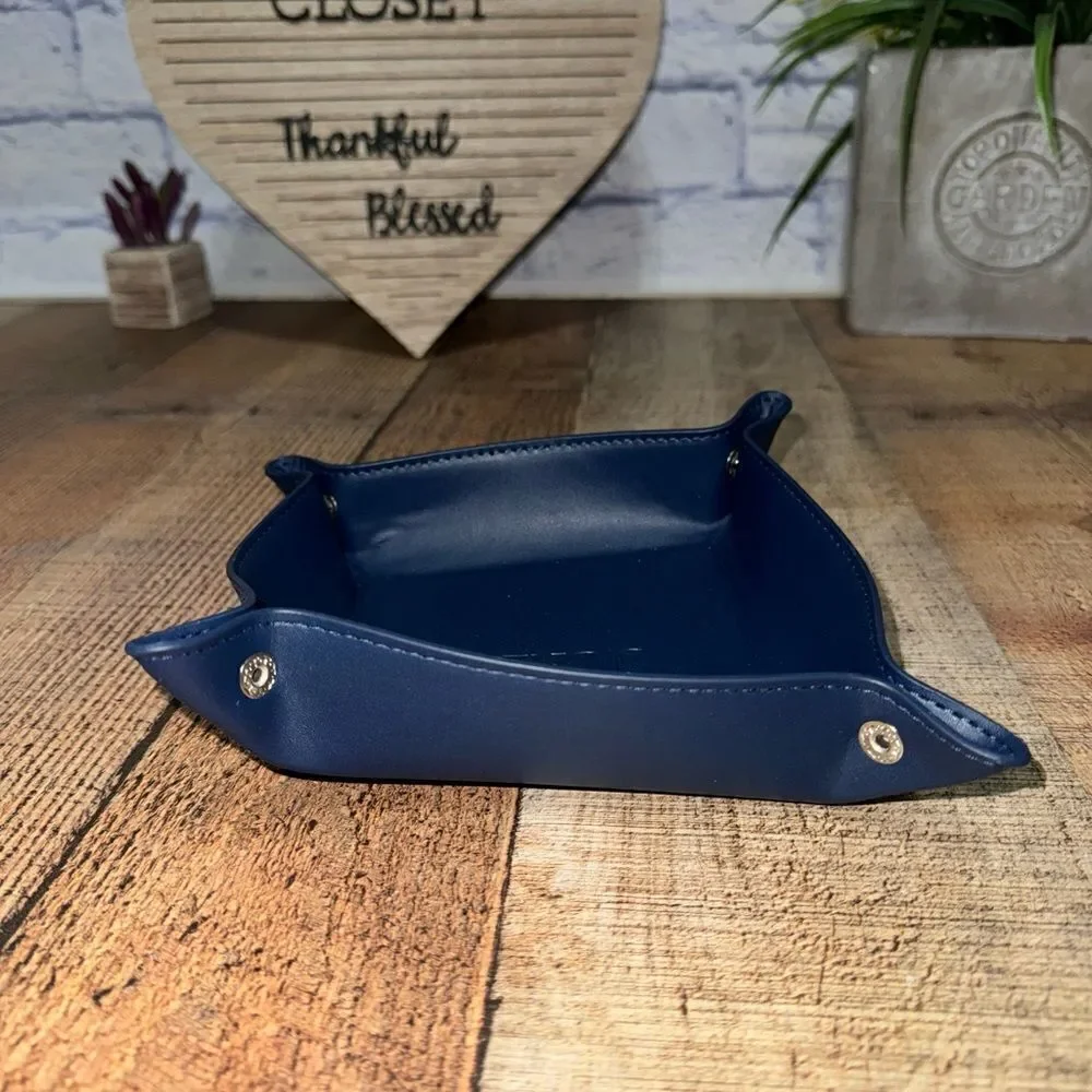 J. Crew‎ navy blue Wallet Leatherette Catchall tray